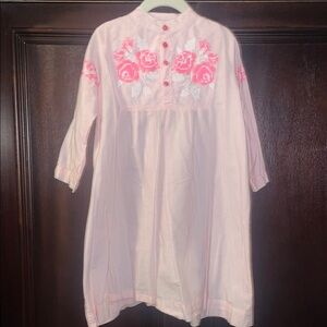 Pink Floral Embroidered Dress